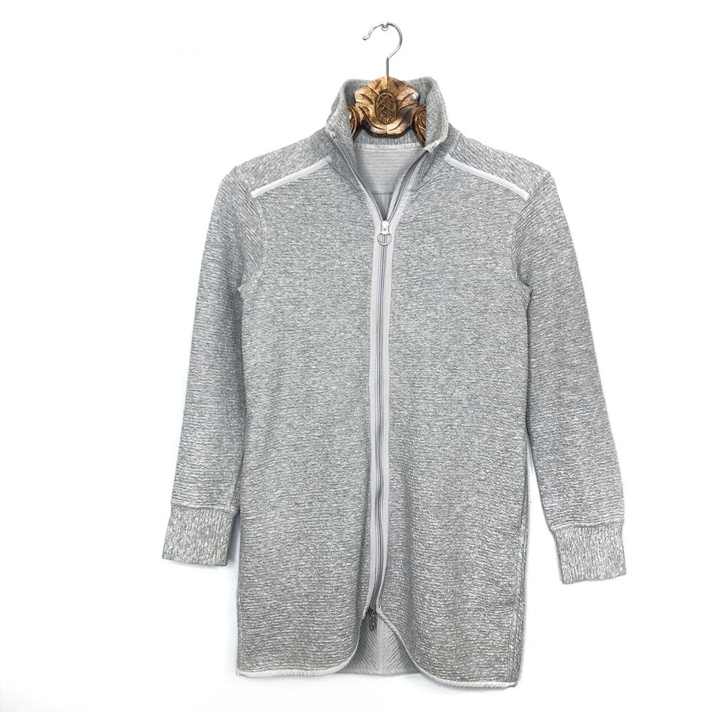 Lululemon On Repeat Jacket Heathered Core Light Grey Sweatshirt Zip Front 2